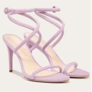 Veronica Beard Marceline Suede Crisscross Stiletto Sandals Lavender Size 8.5